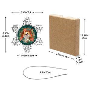 Personalized Christmas Snowflake Ornaments with Photo Name for Dog Cat Pet