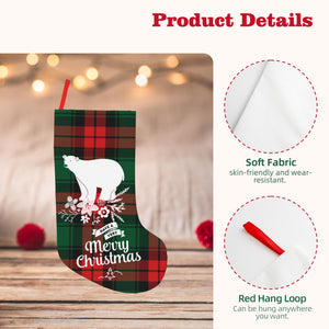 Personalized Christmas Plaid Stockings with Name for Family Kids Her as Holiday Gifts Decorations
