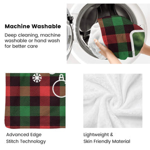 Personalized Flannel Blanket with Photo for Him Her, Custom Plaid Crhistmas Blankets Gifts