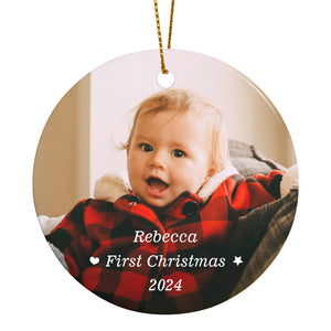Personalized Baby's First Christmas Ornaments Decor Holiday Gifts