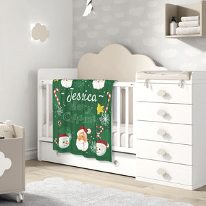 Personalized Christmas baby blanket for girls boys as gifts, Custom baby blankets with name for kids