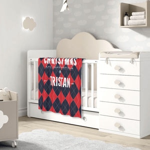 Custom Christmas baby blanket gift with name for girls boys, Personalized baby blankets kids