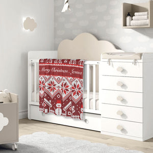 Personalized Christmas baby blanket gift with name for boys girls