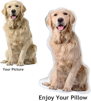 Dog Picture Pillow Custom Pet Pillow Dog Pillows Gift Custom 3D Pet Pillow from Photo | Personalized Dog/Cat Shaped Throw Pillow