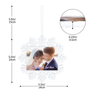 Personalized Christmas Snowflake Ornament with Photo Text
