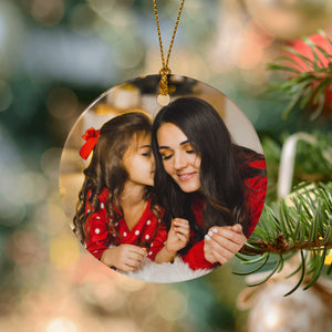 Personalized Christmas Ornaments with Photo Name for Baby Kids Family Wedding Gifts