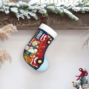 Custom Christmas Stockings with Name for Kids Family (Truck) Holiday Gifts Decorations