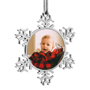 Personalized Christmas Tree Metal Snowflake Ornaments for Kids as Holiday Decoration Gifts