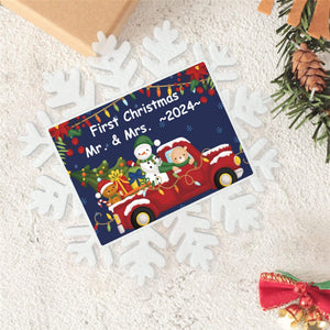 Personalized First Christmas Snowflake Ornament for Wedding Married Couples