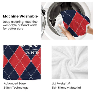 Personalized Christmas Holiday Blankets with Photo, Custom Flannel Blanket Gifts for Married Couples