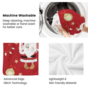 Personalized Flannel Blanket with Photo, Custom Crhistmas Santa Blankets Gifts for Married Couples