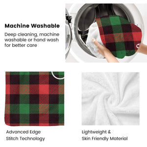 Custom Flannel Plaid Blanket with Name, Personalized Crhistmas Blankets Gifts for Her Him