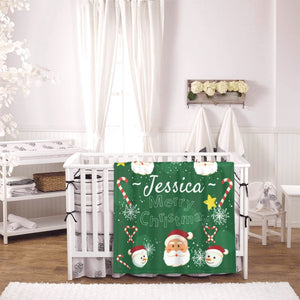 Personalized Christmas baby blanket for girls boys as gifts, Custom baby blankets with name for kids