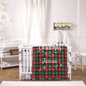 Custom Christmas baby blanket with name for girls boys, Personalized baby dot blankets as a Christmas gift for kids
