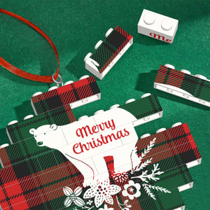 Personalized Christmas Building Brick Blocks Ornaments for Kids Him Her Family as Holiday Gifts