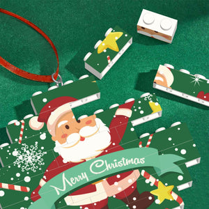 Custom Christmas Building Brick Blocks Santa Ornaments for Kids Him Her Family as Holiday Gifts
