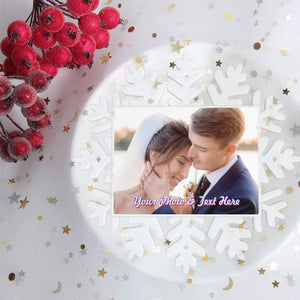 Personalized Christmas Snowflake Ornament with Photo Text