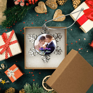 Custom Christmas Tree Snowflake Ornaments with Photo Name as Holiday Gifts Decoration