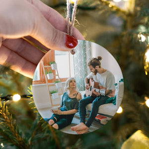 Personalized Christmas Ornaments with Photo Name for Baby Kids Family Wedding Gifts