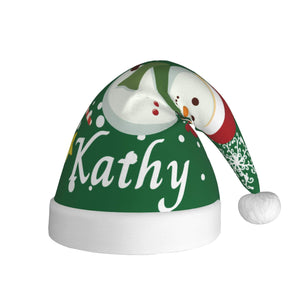 Personalized Christmas Snowman Hat with Name for Him Her Family
