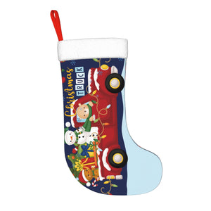 Custom Christmas Stockings with Name for Kids Family (Truck) Holiday Gifts Decorations