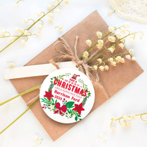 Personalized First Chirtmas Ornament with Name for Him Her Family