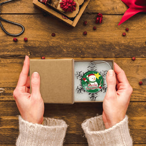 DIY Christmas Snowflake Snowman Ornaments with Name for Family Holiday Gifts