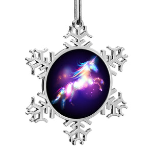 Custom Christmas Tree Snowflake Unicorn Ornaments with Name for Kids Holiday Decoration