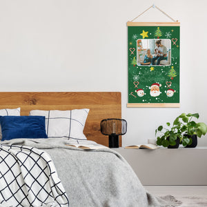 Personalized Wooden Hanging Christmas Santa Posters with Photo Name for Him Her
