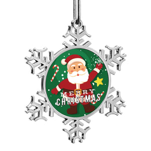 Personalized Christmas Snowflake Ornaments Santa Claus with Name for Family
