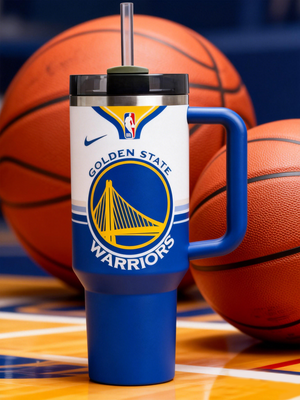 Golden State Warriors Exclusive Design 40oz Insulated Tumbler with Handle & Straw