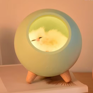 CozyKitten Nightlight – USB Rechargeable LED Cat House Ambient Lamp