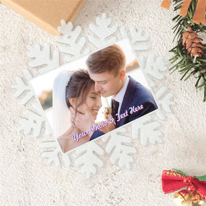 Personalized Christmas Snowflake Ornament with Photo Text