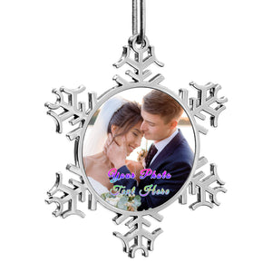 Custom Christmas Tree Snowflake Ornaments with Photo Name as Holiday Gifts Decoration