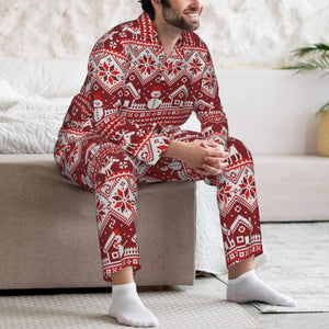 Personalized Christmas Snowman Pajamas Sets for Men Holiday Gifts