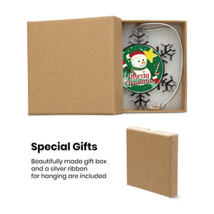 DIY Christmas Snowflake Snowman Ornaments with Name for Family Holiday Gifts