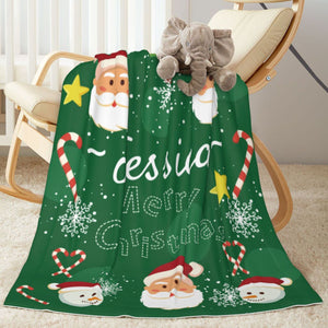 Personalized Christmas baby blanket for girls boys as gifts, Custom baby blankets with name for kids
