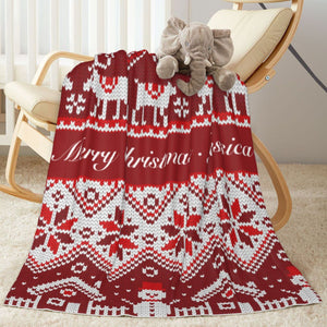 Personalized Christmas baby blanket gift with name for boys girls