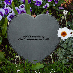 Heart-shaped pet tombstone (rock slab painting)