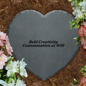 Heart-shaped pet tombstone (rock slab painting)