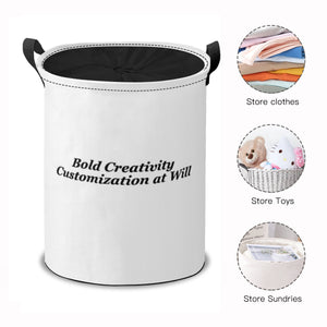 Drawstring laundry basket