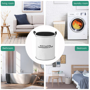 Drawstring laundry basket