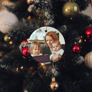 Personalized Christmas Ornaments with Photo Name for Baby Kids Family Wedding Gifts