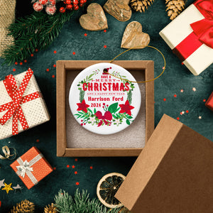 Personalized First Chirtmas Ornament with Name for Him Her Family