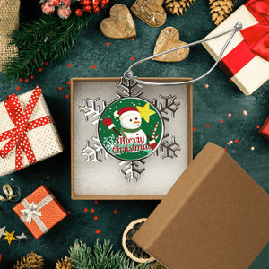 DIY Christmas Snowflake Snowman Ornaments with Name for Family Holiday Gifts