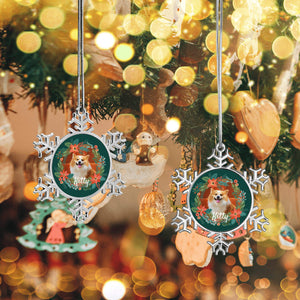 Personalized Christmas Snowflake Ornaments with Photo Name for Dog Cat Pet