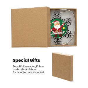 Personalized Christmas Snowflake Ornaments Santa Claus with Name for Family