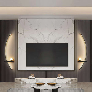 Modern Curved LED Wall Light with Remote – Indoor LED Sconce Lighting for Living Room, Bedroom & Hallway