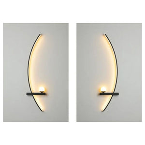 Modern Curved LED Wall Light with Remote – Indoor LED Sconce Lighting for Living Room, Bedroom & Hallway
