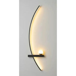 Modern Curved LED Wall Light with Remote – Indoor LED Sconce Lighting for Living Room, Bedroom & Hallway